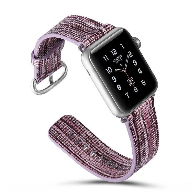 Wear Comfortable Genuine Leather Patterned Watch Strap Replacement for Apple Watch Series 4 44mm / Series 3/2/1 42mm - Style K-5