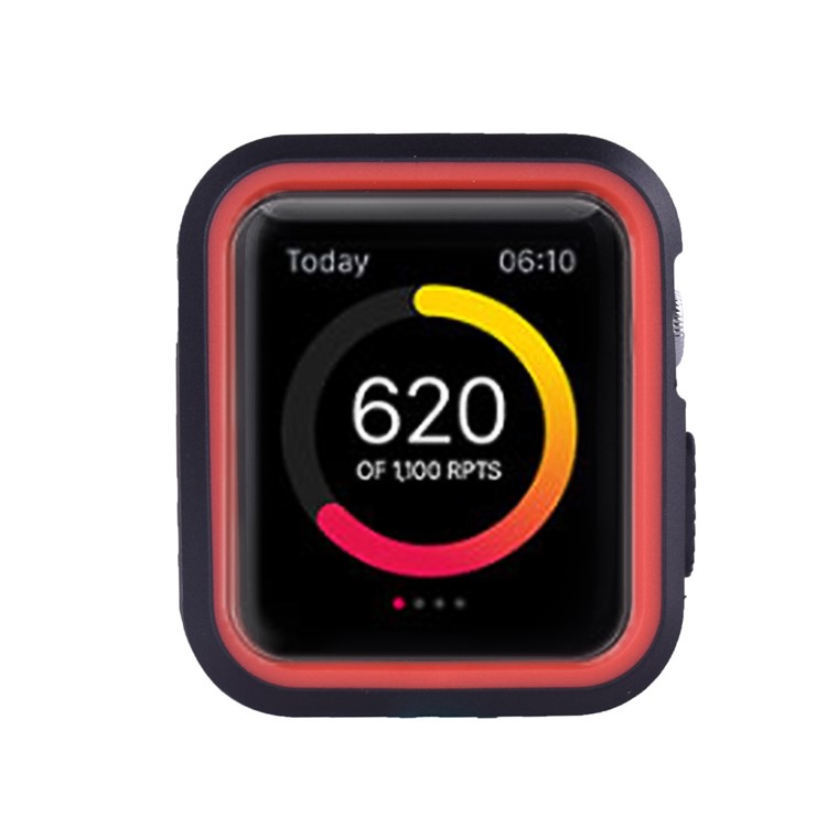 Bi-color Soft Silicone Watch Protective Case for Apple Watch Series 3/2/1 38mm - Black + Red-2