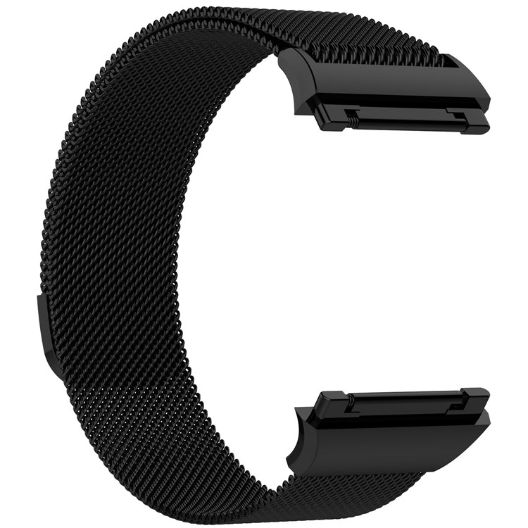 Luxury Milanese Magnetic Stainless Steel Watch Band for Fitbit Ionic - Size: S, Black-2