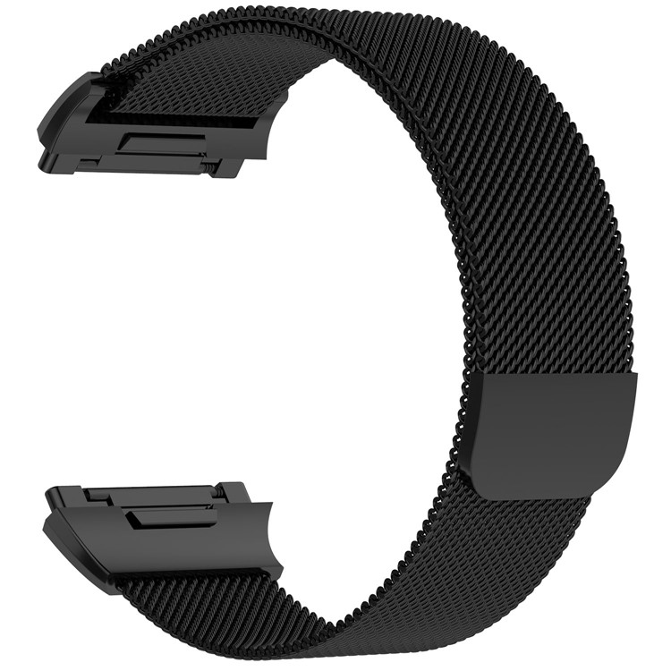 Luxury Milanese Magnetic Stainless Steel Watch Band for Fitbit Ionic - Size: S, Black-3