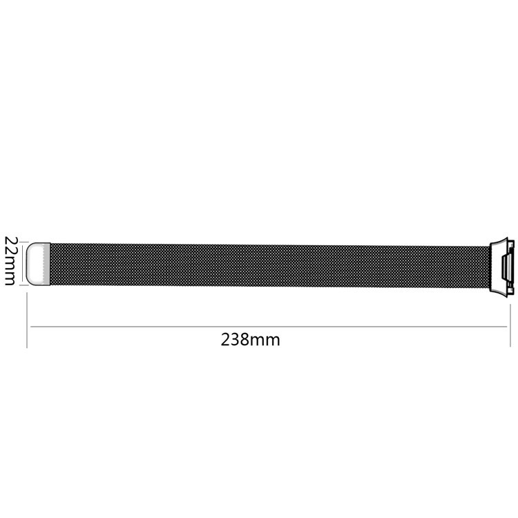Luxury Milanese Magnetic Stainless Steel Watch Band for Fitbit Ionic - Size: S, Black-4