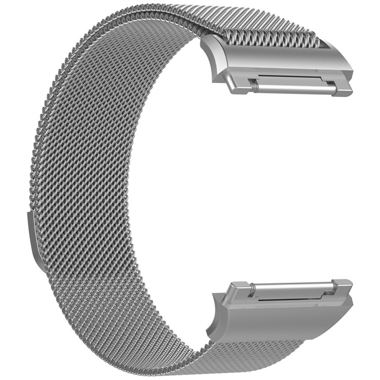 For Fitbit Ionic Luxury Milanese Stainless Steel Magnetic Watch Band - Size: S, Silver-2