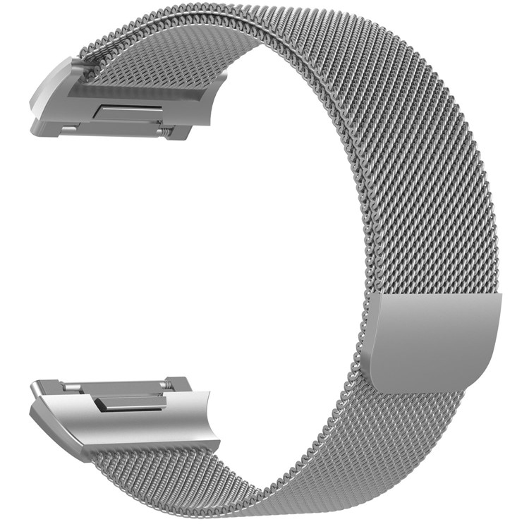 For Fitbit Ionic Luxury Milanese Stainless Steel Magnetic Watch Strap - Size: L, Grey-3