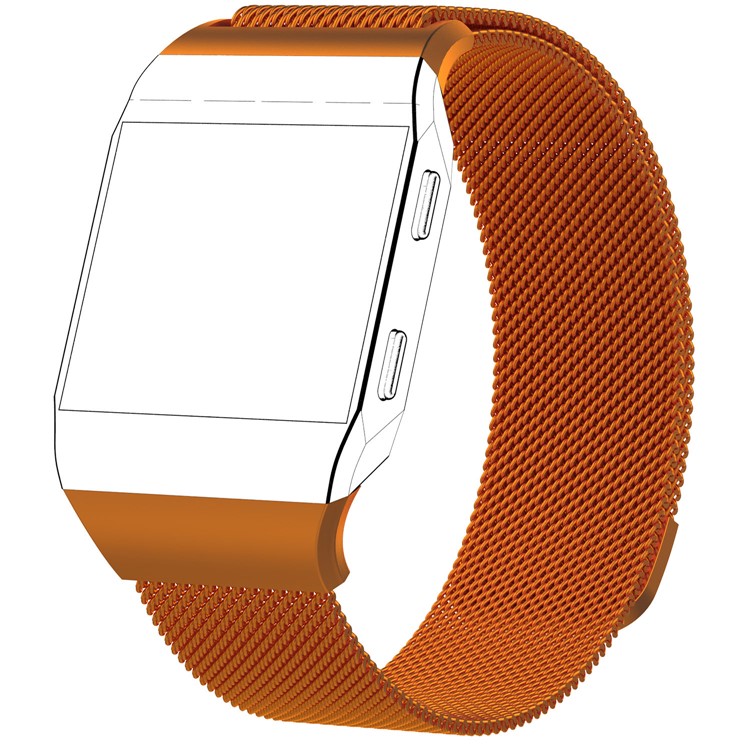Banda di lusso in acciaio inossidabile milanese per Fitbit Ionic - Formato: S, arancione-1