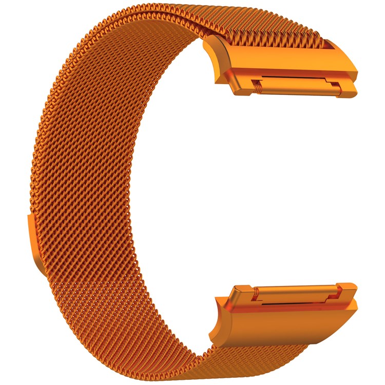 Banda di lusso in acciaio inossidabile milanese per Fitbit Ionic - Formato: S, arancione-2