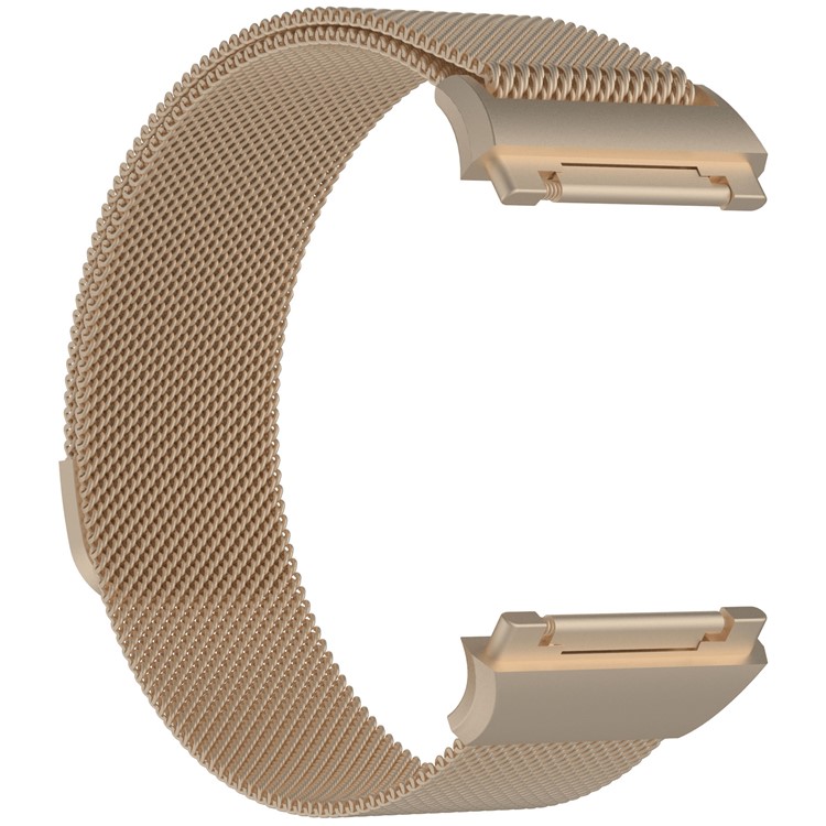 Luxury Milanese Magnetic Stainless Steel Watch Band Bracelet for Fitbit Ionic - Size: S, Champagne Gold Color-2