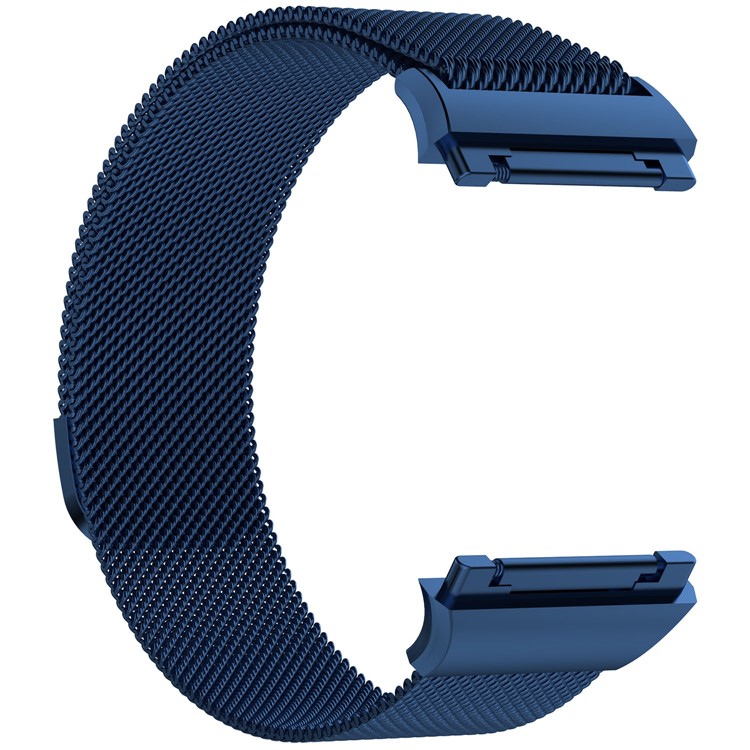 Luxury Milanese Stainless Steel Watch Band with Magnetic Buckle for Fitbit Ionic - Size: S, Dark Blue-2