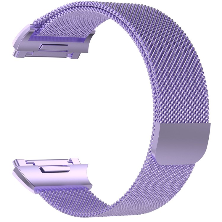 Luxury Milanese Magnetic Metal Watch Band for Fitbit Ionic - Size: S, Purple-2