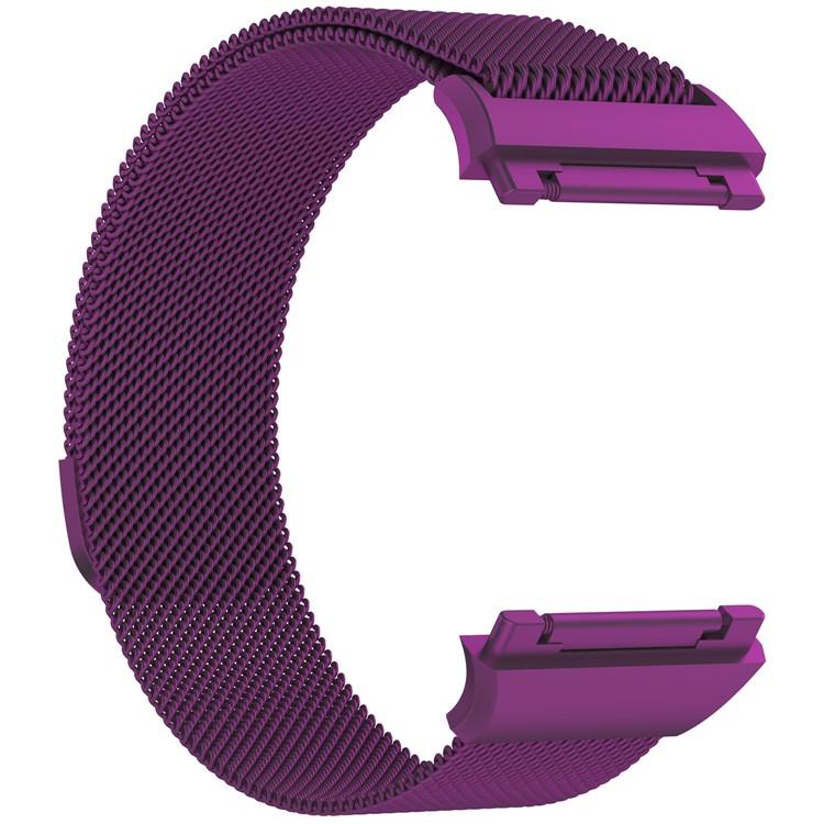 Luxury Milanese Magnetic Metal Watch Strap for Fitbit Ionic - Size: L, Purple-2
