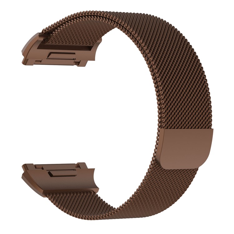 Luxury Milanese Magnetic Metal Watch Strap Replacement for Fitbit Ionic - Size: L, Coffee-3