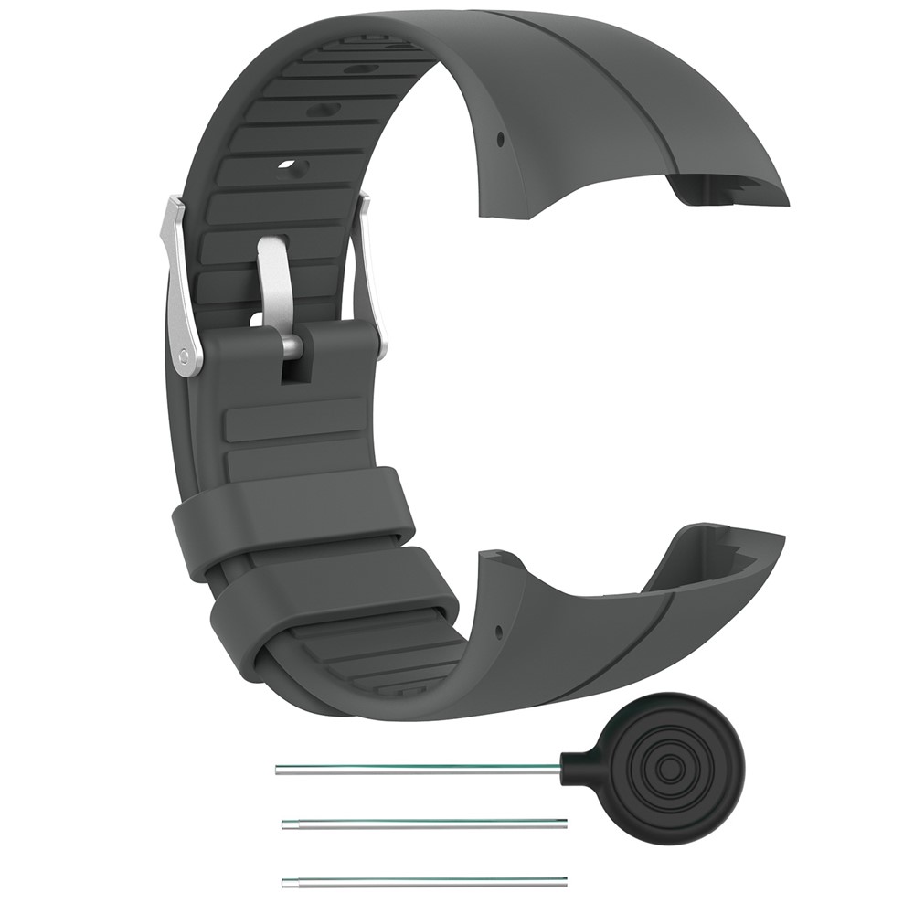 Para Polar M400/M430/M200 Flexible Silicone Watch Strap Substituição De Pulso Ajustável Substituição - Cinza-2