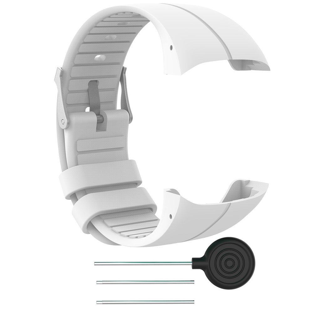 Soft Silicone Watch Band Replacement for Polar M400 - White-2