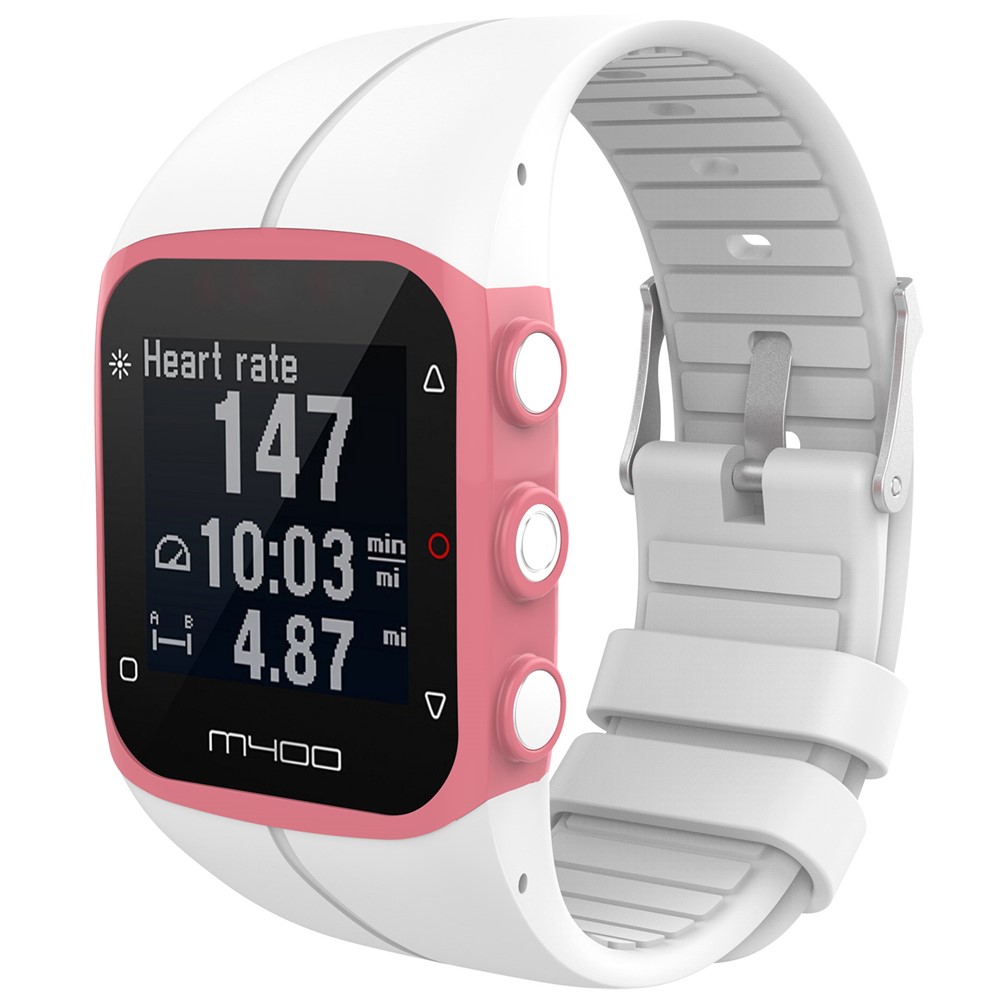 Soft Silicone Watch Band Replacement for Polar M400 - White-3