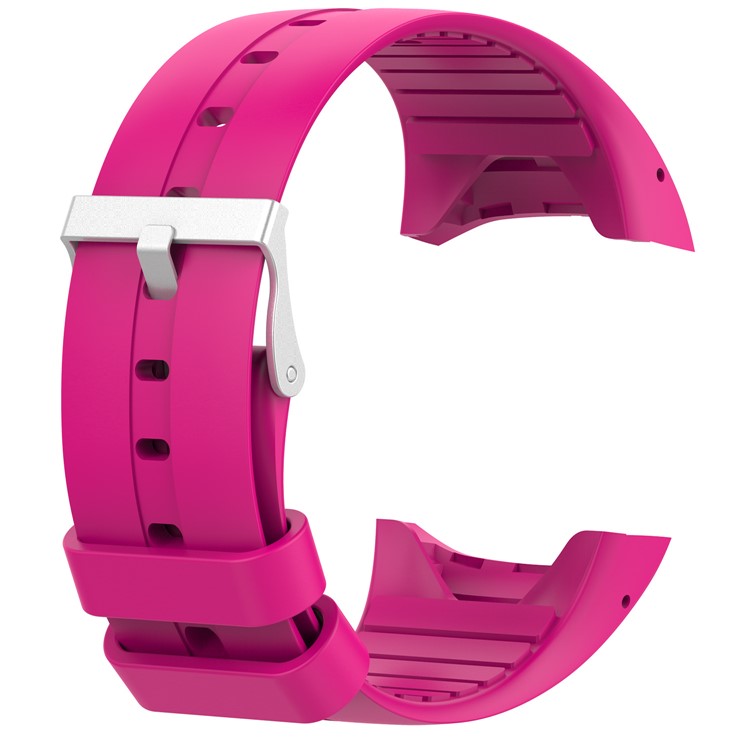 Metal Buckle Silicone Watch Strap for Polar M400 - Rose-1