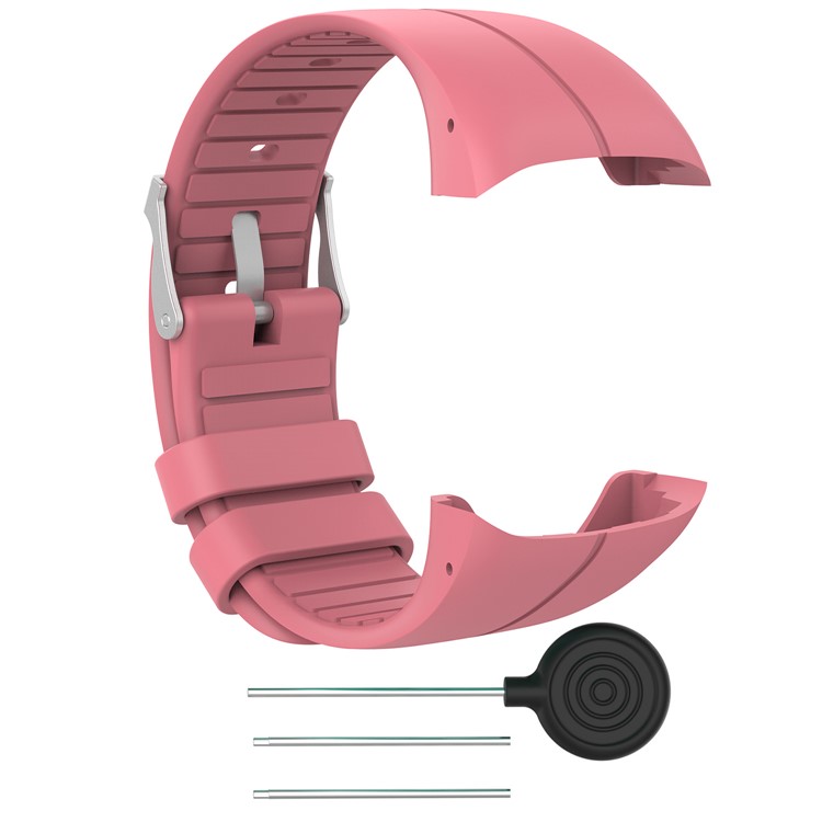 Flexible Silicone Watch Strap Replacement for Polar M400 - Deep Pink-2