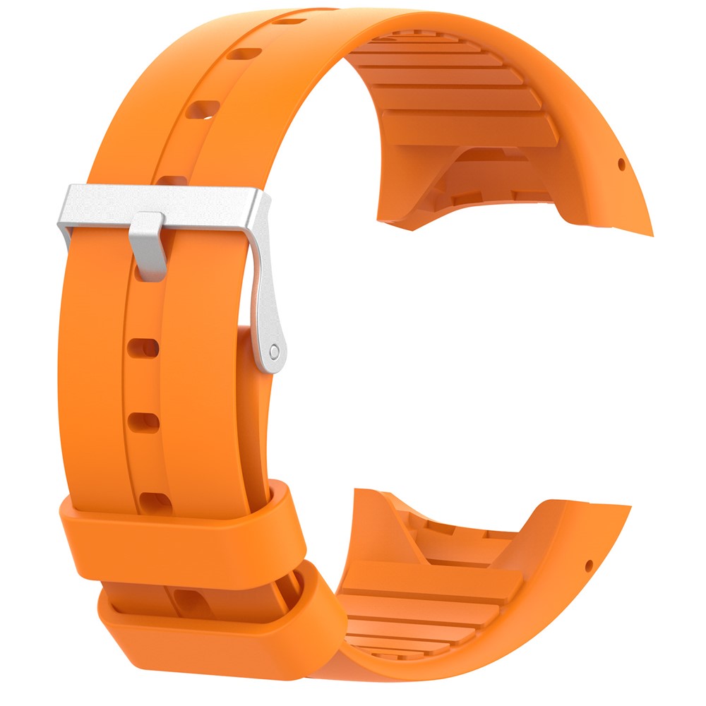 Soft Silicone Metal Buckle Watch Strap for Polar M400 - Orange-1