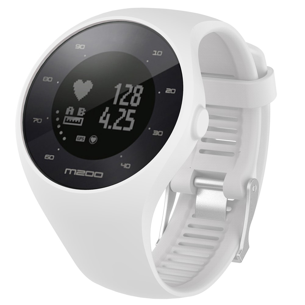 Soft Silicone Wrist Watch Band Replacement for Polar M200 - White-3