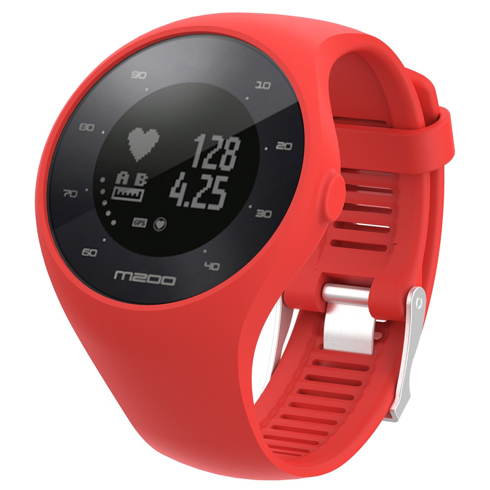 Soft Silicone Wrist Watch Strap Replacement for Polar M200 - Red-3