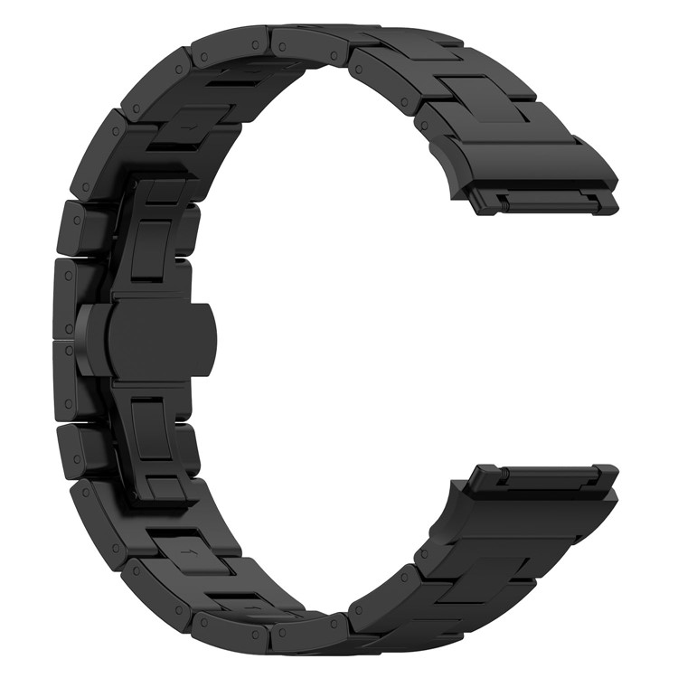 Solid Stainless Steel Watch Band Link Bracelet for Fitbit Ionic - Black-3