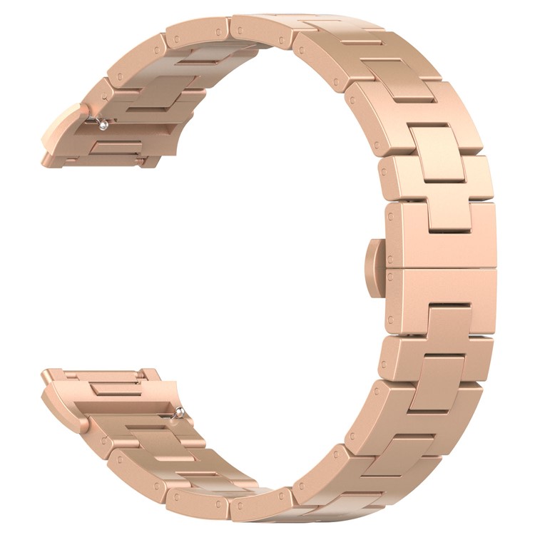 Solid Stainless Steel Link Watch Band Replacement for Fitbit Ionic - Rose Gold Color-3