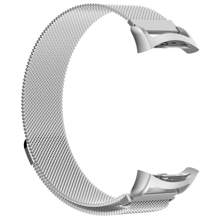 For Samsung Gear S2 Magnetic Milanese Loop Stainless Steel Woven Watch Strap - Silver Color-2