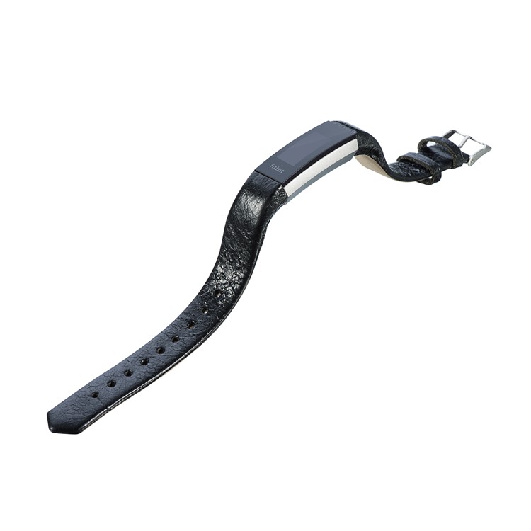 Classic Buckle Top Layer Cowhide Genuine Leather Watch Band for Fitbit Alta/Alta HR - Black-3