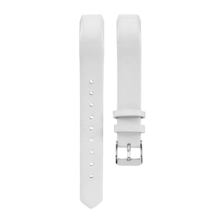 Top Layer Cowhide Genuine Leather Watch Band with Classic Buckle for Fitbit Alta/Alta HR - White-1