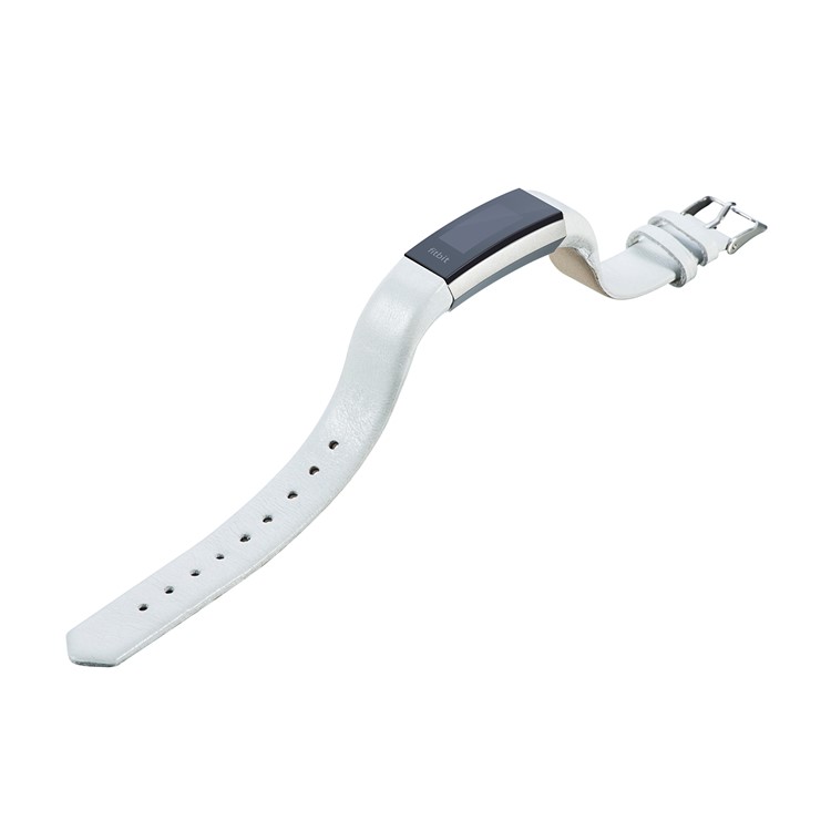 Top Layer Cowhide Genuine Leather Watch Band with Classic Buckle for Fitbit Alta/Alta HR - White-3