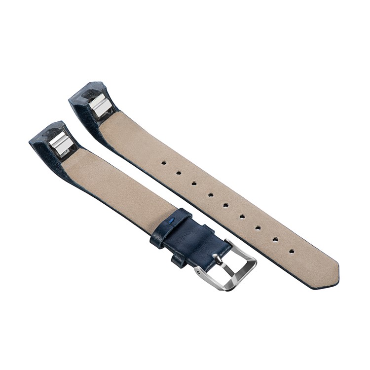 Classic Buckle Genuine Leather Watch Strap Replacement for Fitbit Alta/Alta HR - Royal Blue-2