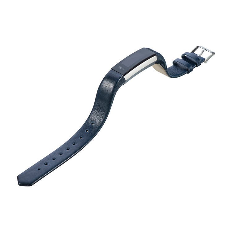 Classic Buckle Genuine Leather Watch Strap Replacement for Fitbit Alta/Alta HR - Royal Blue-3