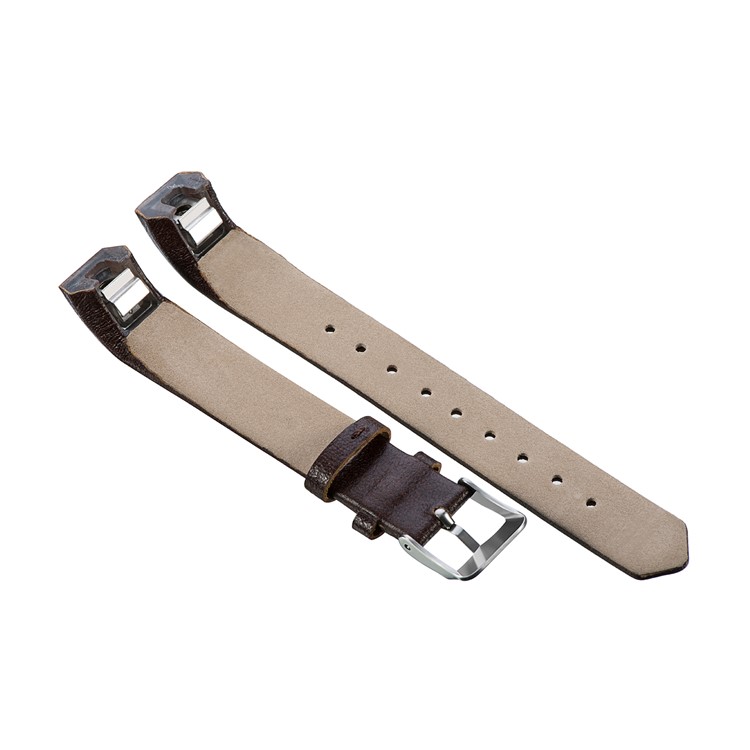 Classic Pin Buckle Genuine Leather Smart Watch Band for Fitbit Alta/Alta HR - Coffee-2
