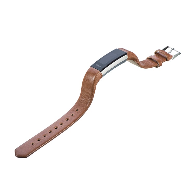 Pour Fitbit Alta / Alta HR Bracelet En Cuir Véritable Avec Boucle Ardillon Classique - Marron foncé-3
