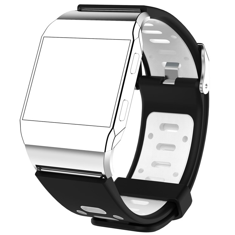 Bi-color Fashion Sports Silicone Bracelet Strap for Fitbit Ionic - Black / White-1