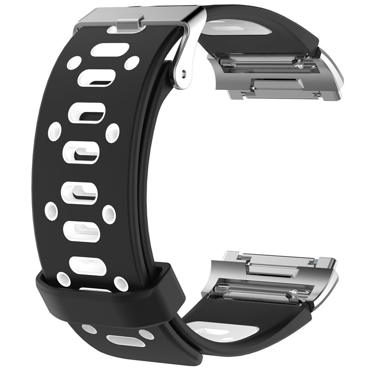 Bi-color Fashion Sports Silicone Bracelet Strap for Fitbit Ionic - Black / White-2