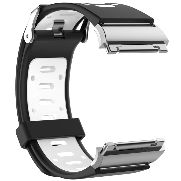 Bi-color Fashion Sports Silicone Bracelet Strap for Fitbit Ionic - Black / White-3