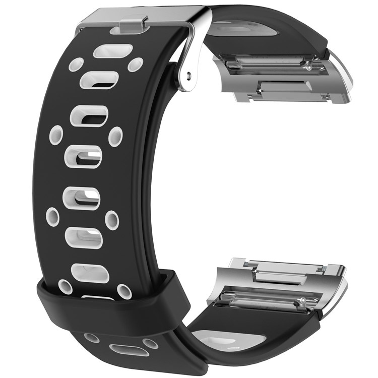 Bi-color Trendy Sports Silicone Bracelet Strap for Fitbit Ionic - Black / Grey-2