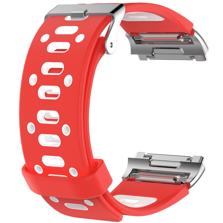 Two-color Stylish Sports Silicone Replacement Band for Fitbit Ionic - Red / White-3