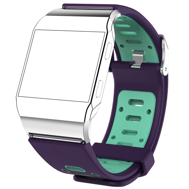 Breathable Sports Silicone Bracelet Strap Wristband for Fitbit Ionic - Purple / Green-1