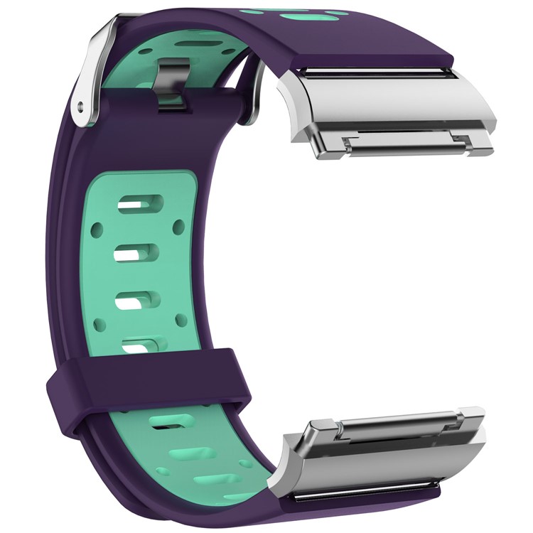 Breathable Sports Silicone Bracelet Strap Wristband for Fitbit Ionic - Purple / Green-2