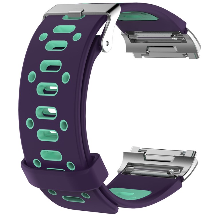 Breathable Sports Silicone Bracelet Strap Wristband for Fitbit Ionic - Purple / Green-3