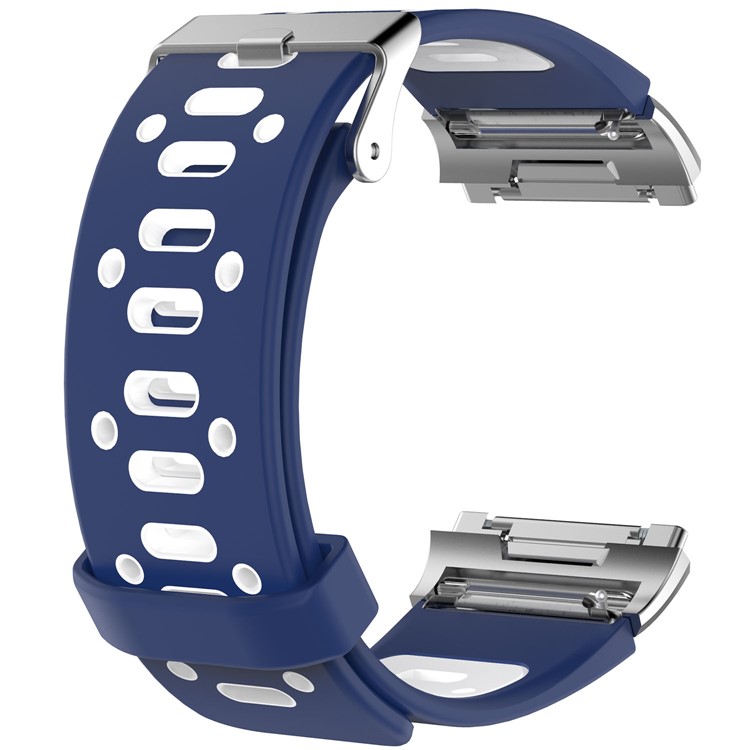 Two-color Fashion Sports Watchband Silicone Bracelet Strap for Fitbit Ionic - Blue / White-3