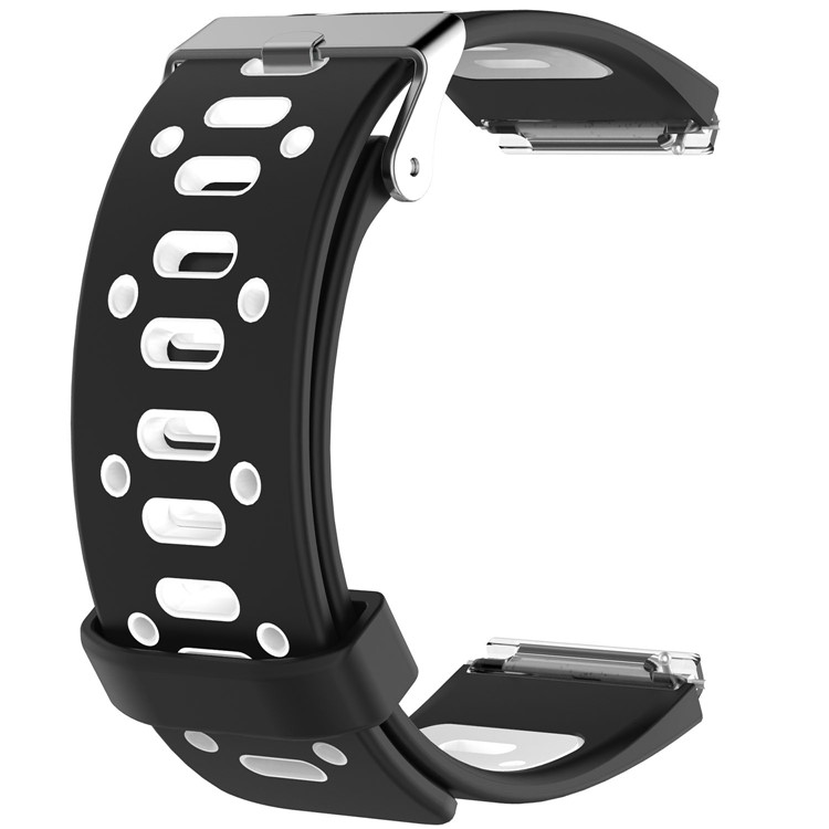 For Fitbit Blaze Fashion Two-color Breathable Sports Silicone Bracelet Strap - Black / White-1