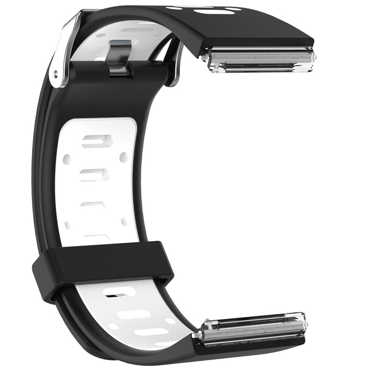For Fitbit Blaze Fashion Two-color Breathable Sports Silicone Bracelet Strap - Black / White-2