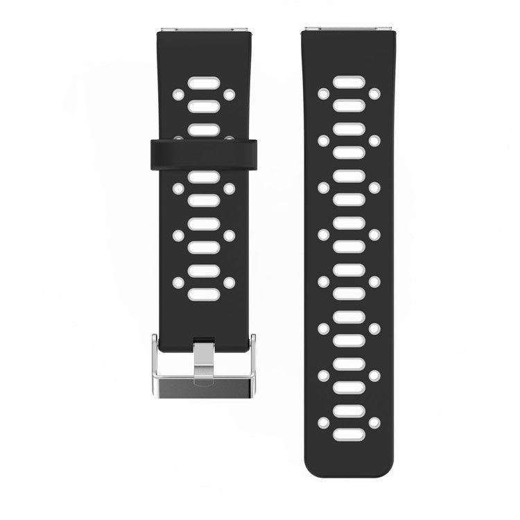 For Fitbit Blaze Fashion Two-color Breathable Sports Silicone Bracelet Strap - Black / White-3