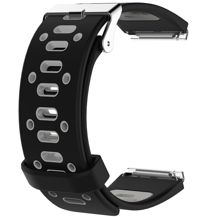 For Fitbit Blaze Trendy Two-color Breathable Sports Silicone Wristband - Black / Grey-2