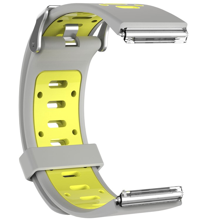 For Fitbit Blaze Stylish Bi-color Sports Silicone Bracelet Strap Replacement - Grey / Yellow-1
