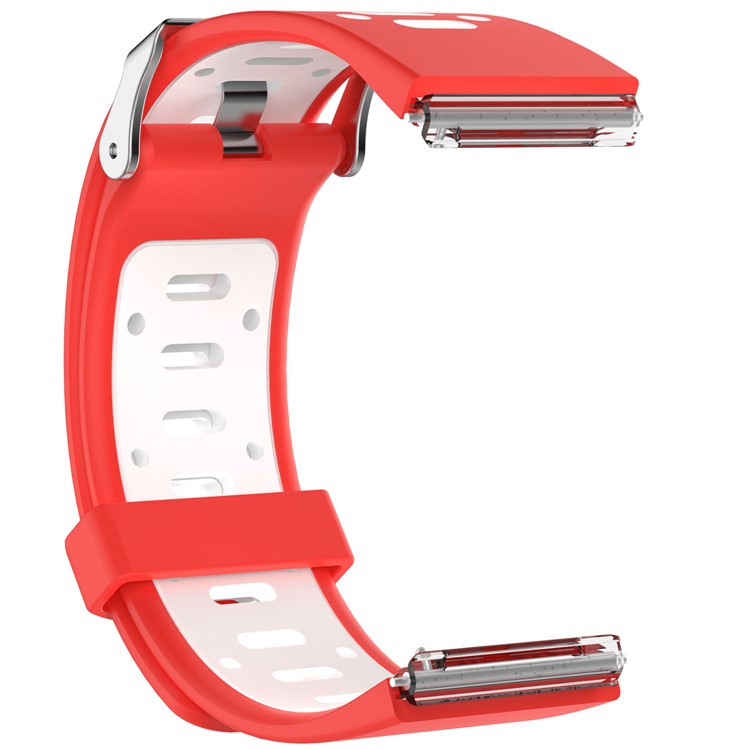 For Fitbit Blaze Fashion Bi-color Silicone Replacement Band Watchband Strap - Red / White-1