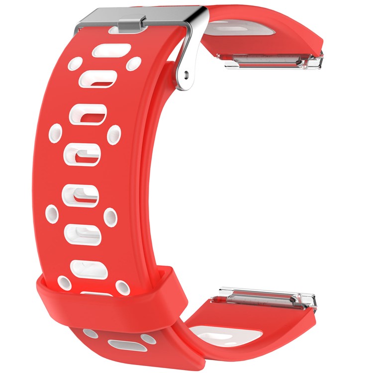 For Fitbit Blaze Fashion Bi-color Silicone Replacement Band Watchband Strap - Red / White-2