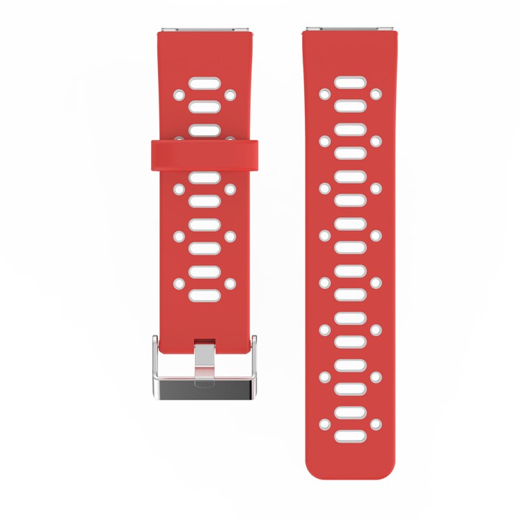 For Fitbit Blaze Fashion Bi-color Silicone Replacement Band Watchband Strap - Red / White-3