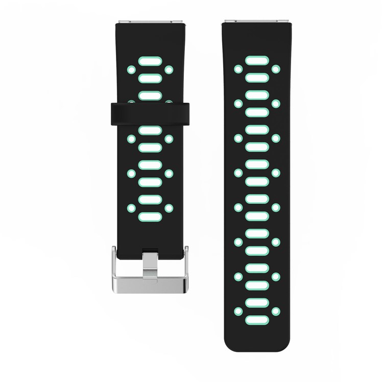 For Fitbit Blaze Band Accessory Two-color Breathable Sports Silicone Strap - Black / Green-3